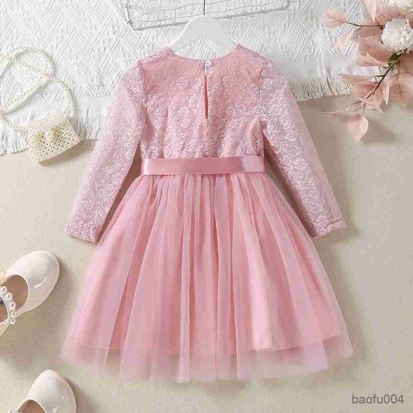 

girl's dresses gaun anak perempuan modis musim semi musim gugur baru anak perempuan lengan set jaring bordir gaun putri pakaian vestido, Red;yellow