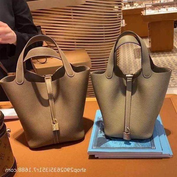 

a designer tote bag her mas handbag authentic handbag desinger totes picotin bags mother and son vegetable basket bag leather litchi pattern