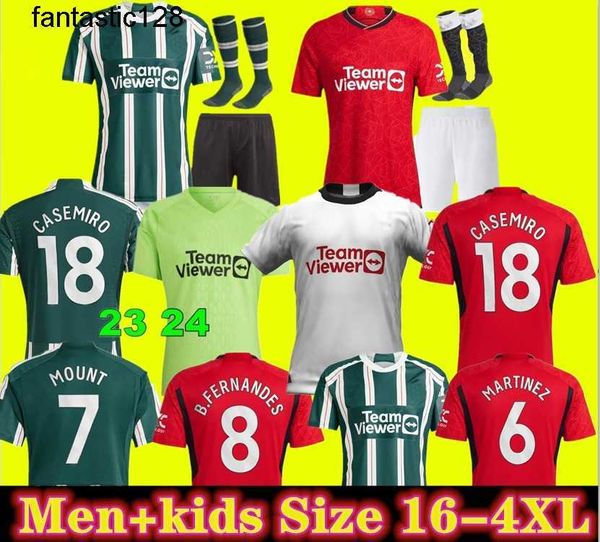 

size 16-4xl 23 24 antony casemiro martinez eriksen soccer jerseys rashford 2023 2024 sancho b. fernandes fred manchesters mans utds football, White;black