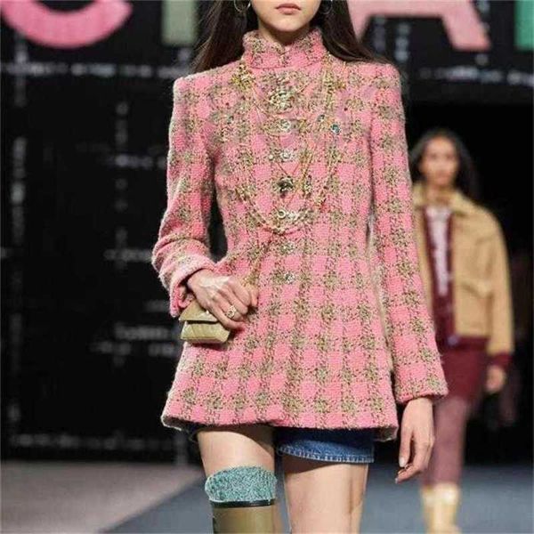 

designer clothes women jacket women jacket plus size ootd luxury fashion jacket tweed leisure cardigan long style overcoat mother's day, Black;brown