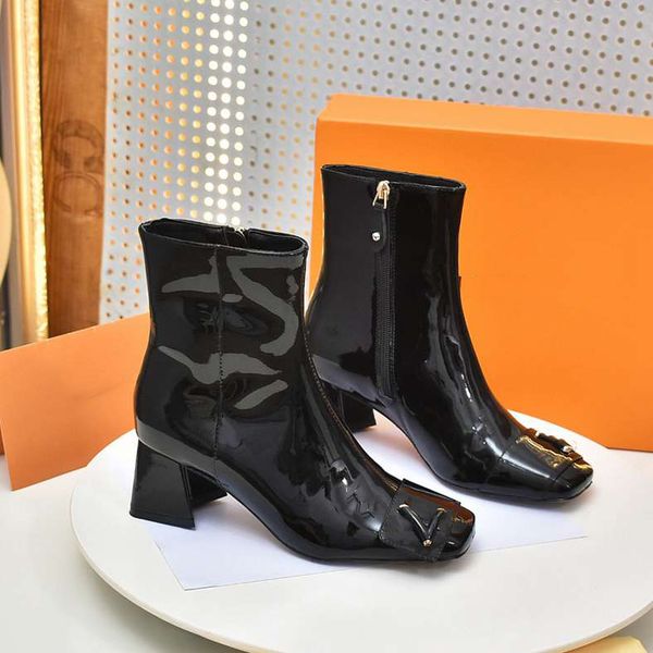 

designer boots woman ankle booties winter luis heel boot martin leather platform letter vuttonity blonde shoes fgfgh, Black