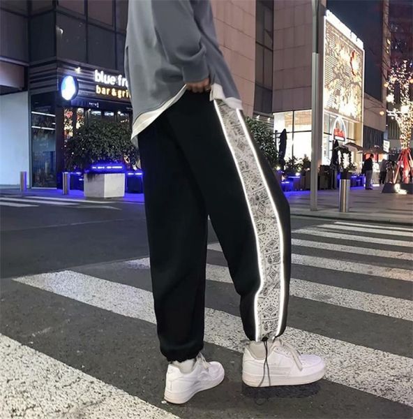 

reflective men039s sweatpants paisley jogger bandana print jogging sports pant tracksuit trousers sportswear patchwork clothes 4036266, Gray