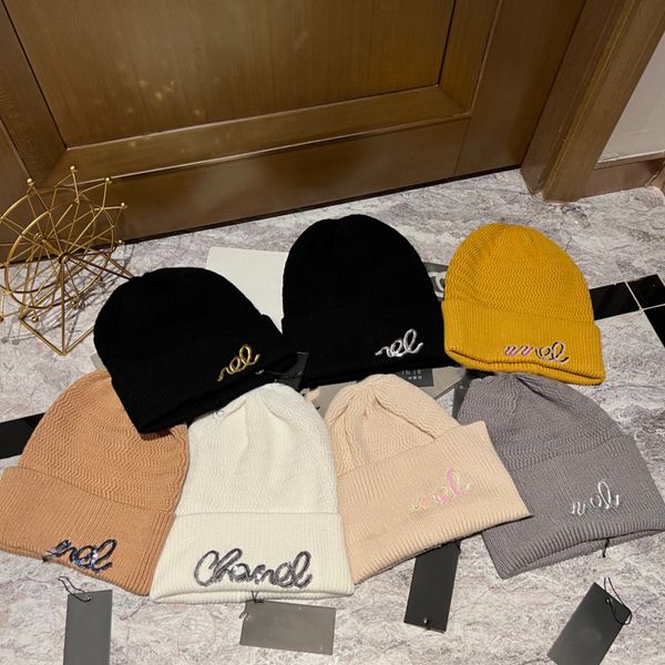 

designer knitted hat beanie cap ski hats mask mens fitted winter skull caps cashmere plaid letters casual outdoor fashion, Blue;gray