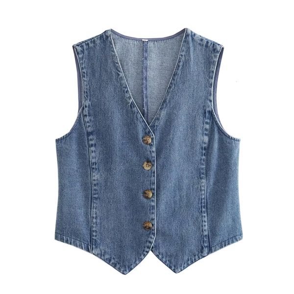 

women's vests denim waistcoat women casual sleeveless jacket chic lady denim vest female clothing 230808, Black;white