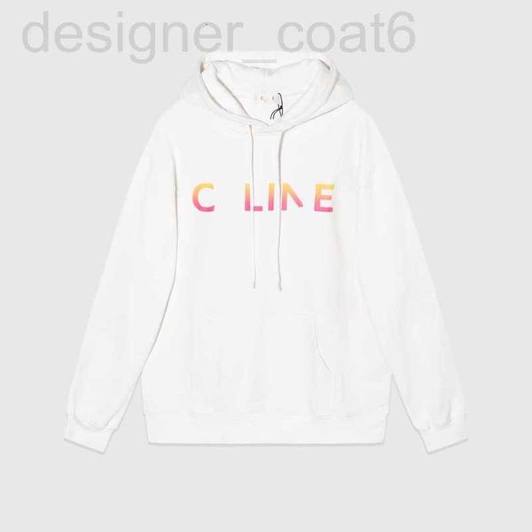 

women's hoodies & sweatshirts designer 2023 autumn/winter new cel gradient letter printing men's and os loose pullover hooded hood, Black