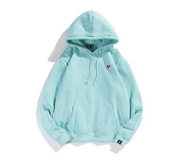 

men039s hoodies sweatshirts kpop heart embroidery solid young students women fleece pullover male plain men hooded haut femme1706496, Black