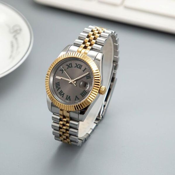 

womens watch 31mm movement watch automatic mechanical bezel stainless steel watches day date fashion lady waterproof wristwatch-03, Slivery;brown