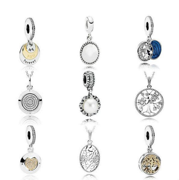 

new 925 sterling silver family tree crystal pendant pearl charms 791979cz 791169 791993cz 390375cz 791385p 390384cz 792082cz 390384888508, Black