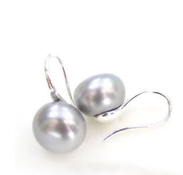 

genuine 1112 mm saltwater white pearl earring 925 sterling silver earring gt1891018, Golden