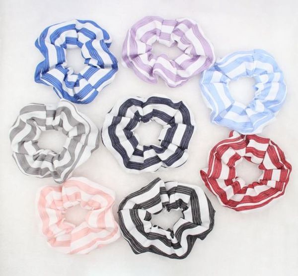 

fashion small fresh stripe women hair scrunchies girl039s hairbands ponytail holder hair accessories1300321, Pink