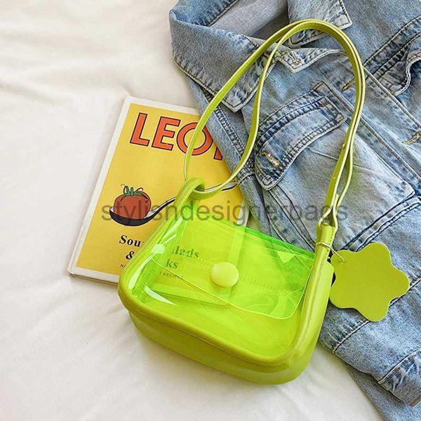 

shoulder bags summer small bag women's 2023 new transparent pvc jelly bag waterproof versatile girl saddle one shoulder crossbody bagst