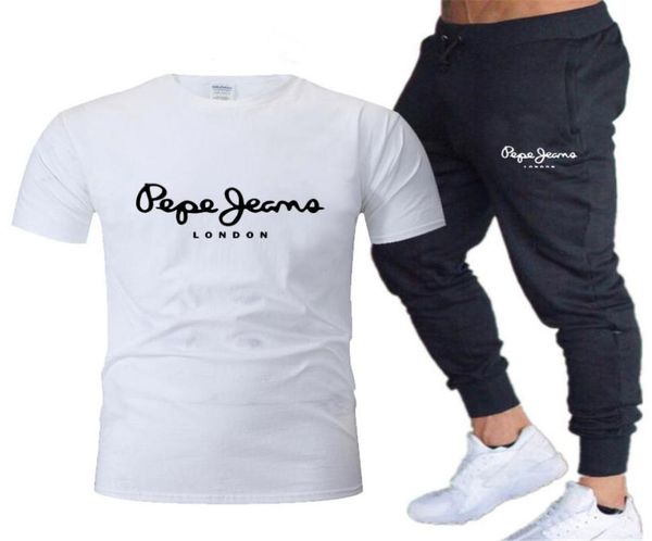 

men039s tracksuits 2022 sets summer tshirt pants set casual brand clothing t shirt fashion suit sweatshirt womens tracksuit sp5326240, Gray