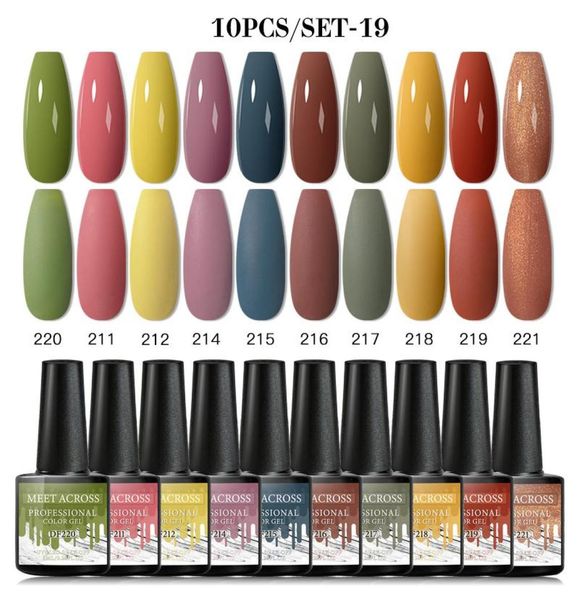 

bright color gel nail polish set 10pcs semi permanent uv led varnish soak off lacquers base coat art kits8443751
