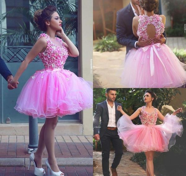 

3d petals short prom dress sweetheart beaded keyhole back sleeveless party gown fashion homecoming dress glamorous cocktial 4558968, Black