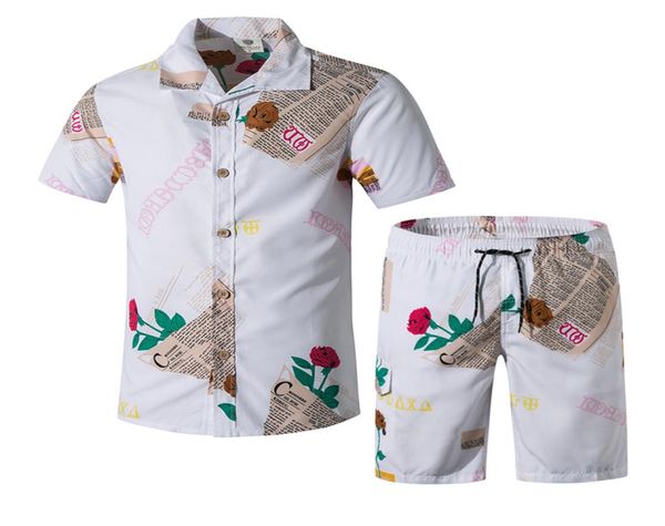 

2020 new men street wear workout sets summer men039s board shorts surf shirts male print floral beach wear swimming shorts 5xl6845643, Gray
