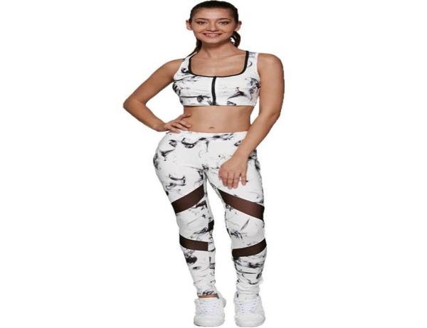 

yoga set women two piece set fitness sports bra and pants sleeveless gym workout clothes t2004241738034, Gray