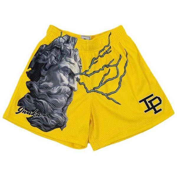 

american trendy brand ip shorts mesh men's basketball training casual quick drying knee tight mesh sports shorts men's8ivg, White;black