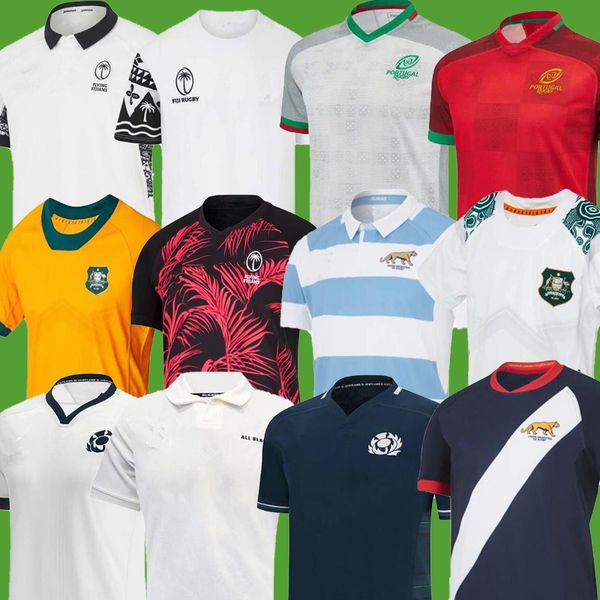 

world cup 2023 2024 fiji japan portugal rugby jersey 23 24 south usas african australia argentinas new africa home away rugby shirt, Black;gray