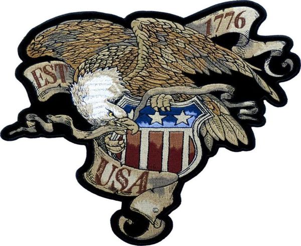 

low established 1776 usa eagle crest patch patriotic back patches 5174175, Black