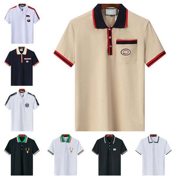 

summer fashion men's polo shirt alphabet print short sleeve high-quality brand couple cotton casual t-shirt variety of colors and sizes, White;black