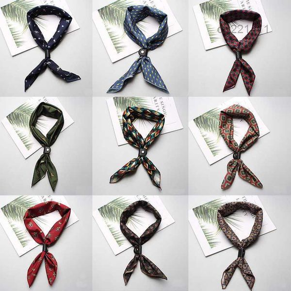 

6060cm silk men's boys girls small designer scarf luxury accessories ascot cravat ties j230502 fyv1, Blue;gray