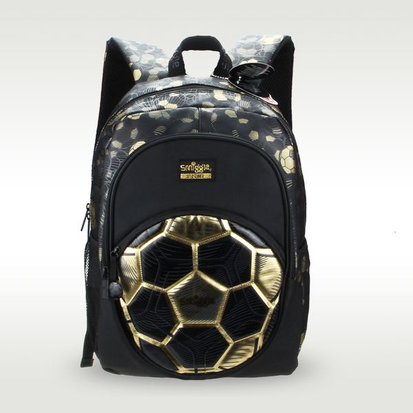 

school bags australia smiggle original children's schoolbag boys backpack golden football waterproof pu bags 16 inches 7-12 years old 2