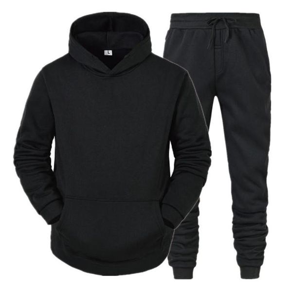 

men039s tracksuits loose sweater and trousers twopiece 2021 autumn winter crossborder men women casual blank solid color suit8681673, Gray