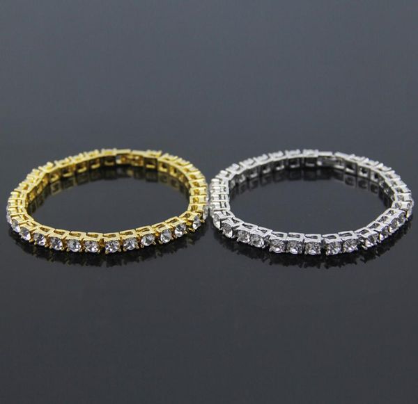 

european and american selling new jewelry hip hop single row diamond bracelet bracelet mens fashion jewelry factory whole7634243, Golden;silver