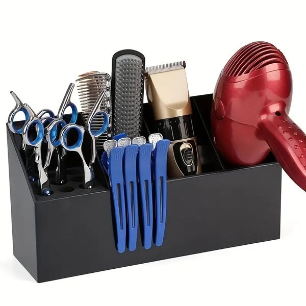 

organize your salon with this extended hair cutting scissors holder rack