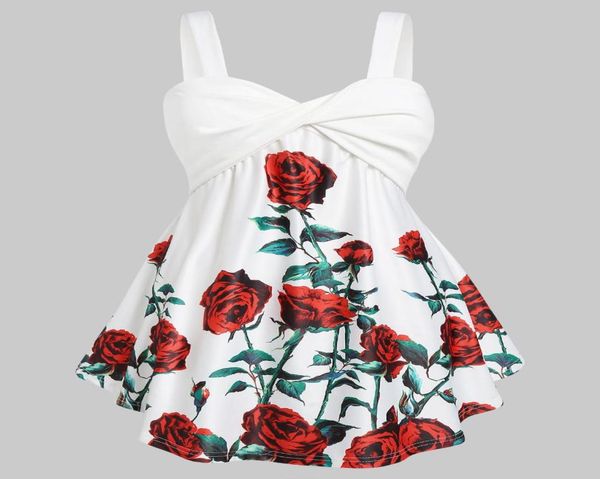 

wipalo plus size 5xl floral print tank casual women tees sweetheart neck sleeveless vests big size summer 5835009, White
