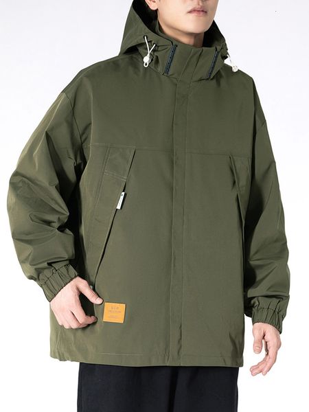 

women's jackets spring autumn zip pockets men's casual jackets plus size 8xl 9xl streetwear fashion solid color loose hooded windb, Black;brown