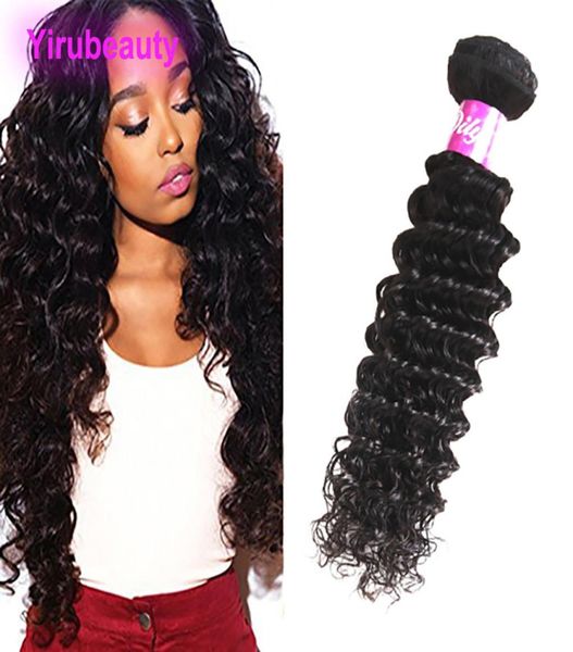 

brazilian peruvian indian malaysian human mink hair deep wave one bundle 1piecelot natural color 1028 inch hairs extensions7230507, Black;brown