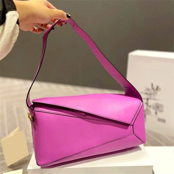 

luxury women puzzle geometric shoulder bags cross body fashion designers handbags contrast color patchwork purses with letters puzzlehobo 10