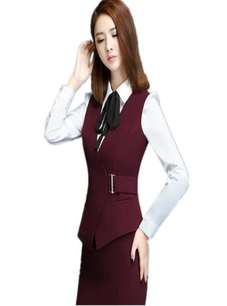 

plus size 5xl fashion slim office red women039s vest spring summer vneck formal waistcoat for women black work female ves3709162, Black;white
