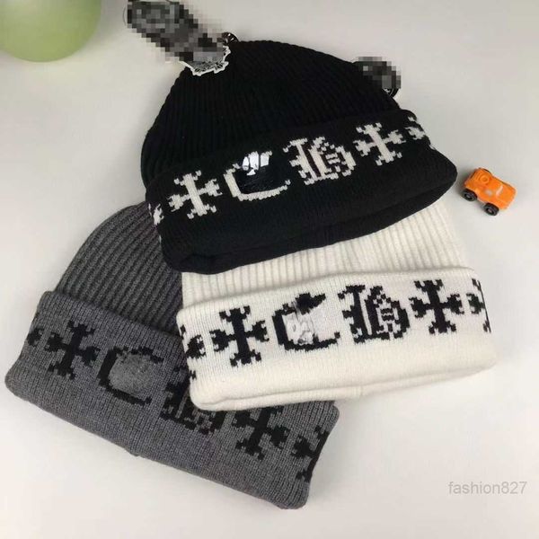 

knitted hat fashion sanskrit print beanie woolen hat casual skull caps, Blue;gray