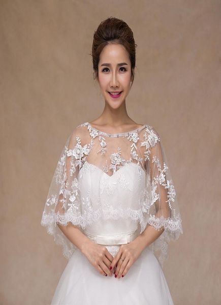 

beaded neck lace wedding wraps for bridal wedding bolero redwhite girls wedding dress accessories lace bolero9680106, White
