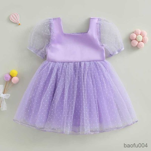

girl's dresses ma baby gaun anak perempuan balita gaun tutu pesta pernikahan ulang lengan puff tulle titik pakaian musim panas anak-ana, Red;yellow
