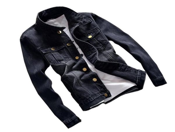 

2022 new style mens denim jackets autumn winter fashion bomber coat men black long sleeve jeans outwear plus size 5xl casual chaqu2296035, Black;brown