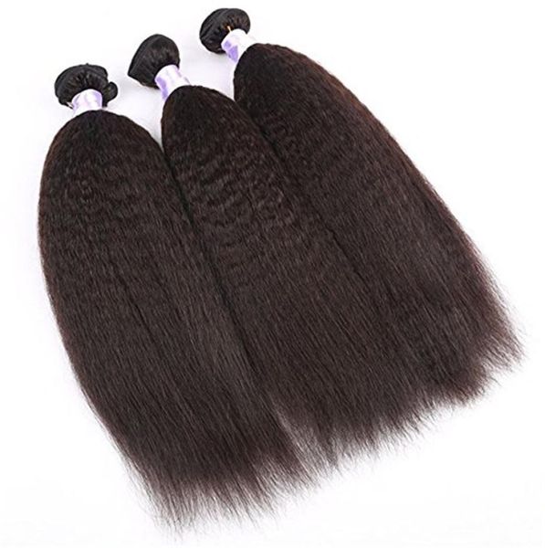 

peruvian kinky straight bundles 828 inch 100 human hair extensions no remy1938457, Black;brown