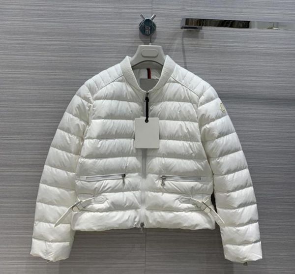 

women039s down parkas 2021 autumn and winter jacket women39s fashion temperament simple ribbon decoration standup collar 2165451, Black