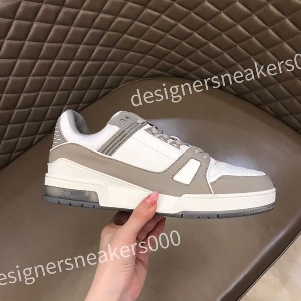 

new designer skate sneaker virgil casual shoes calfskin leather abloh black white blue leather overlays rd0804