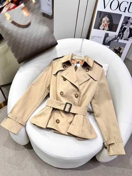 

women designer trench coat mid length double breasted autumn winter long sleeve jackets coat logo brand classic design girls coats dress clo, Tan;black