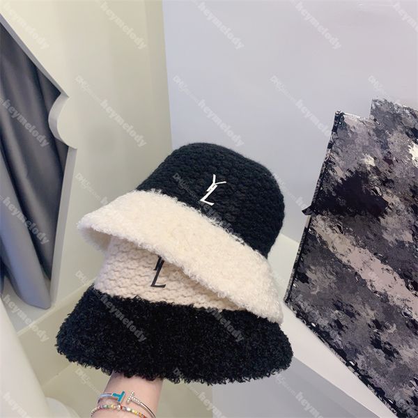 

winter new thick warm beanie women designer skull caps wool knitted bucket hats, Blue;gray