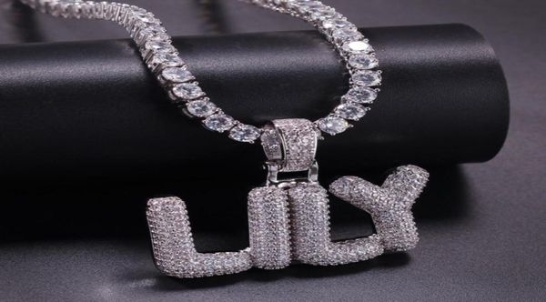 

az custom name small letters necklace pendant zircon hiphop jewelry with 24inch rope chain for gift22949294099117, Silver