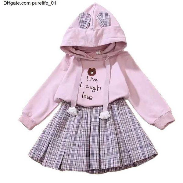 

dresses children's girl's clothing suits spring autumn girls plaid skirt suits dress long-sleeved sweater suits fashion sweet 2 pi, Red;yellow