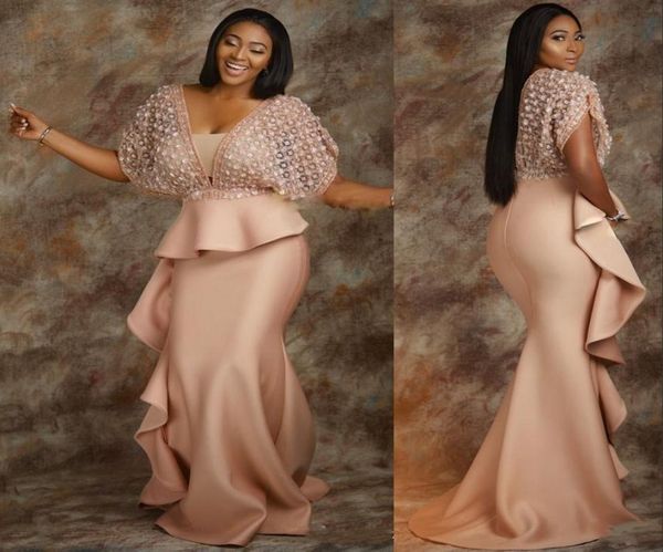 

special design plus size prom dresses low cut peplum mermaid evening gowns south african satin floor length formal party vest8985806, Black
