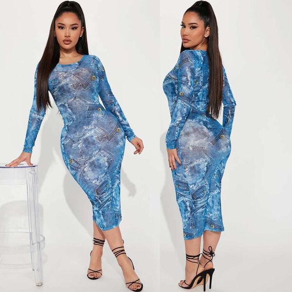 

summer womens dress net print long sleeve mid length, Black;gray