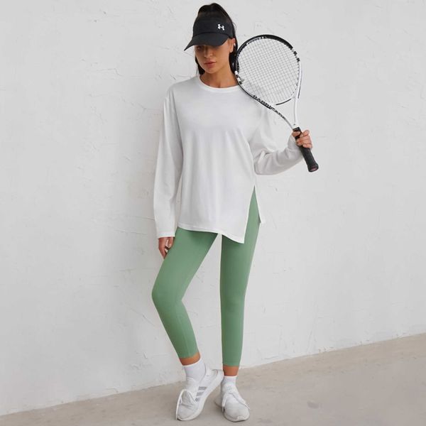 

yoga suit long sleeved fitness suit women's professional sports t-shirt 2023 breathable and loose fitting training long top