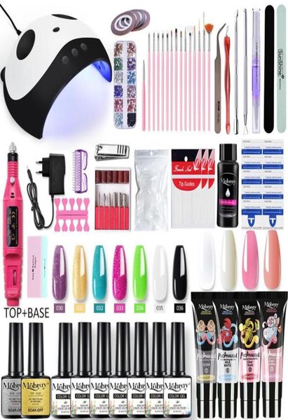 

nail art kits set uv lamp drying electric drill gel polish kit 15ml quick building extension poly tools kitnail30657562521965