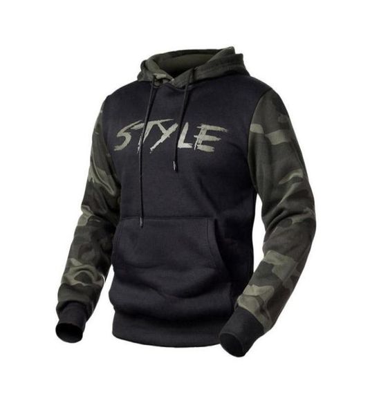 

men039s hoodies sweatshirts men with hat print style spring autumn loose camouflage patchwork casual tracksuit male hoodie eu4117254, Black